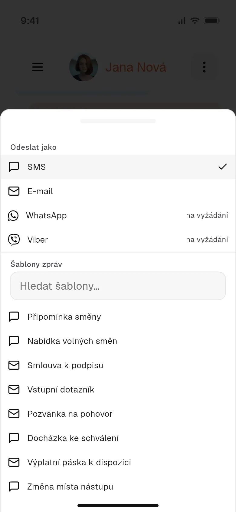 Kanály a šablony zpráv